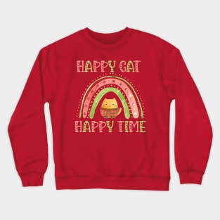 Happy cat happy time Crewneck Sweatshirt